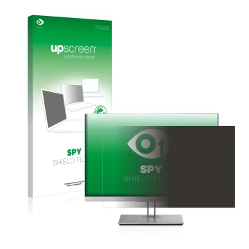 Parte frontale di una confezione del prodotto con il logo del marchio upscreen. Accanto è raffigurato il dispositivo HP EliteD