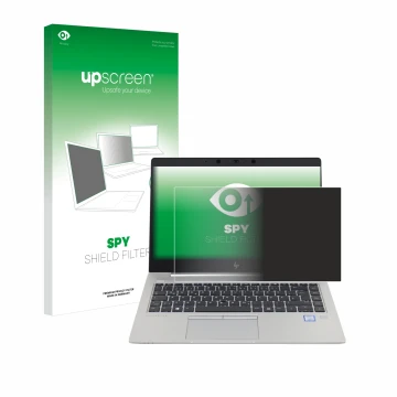 Parte frontale di una confezione del prodotto con il logo del marchio upscreen. Accanto è raffigurato il dispositivo HP EliteB