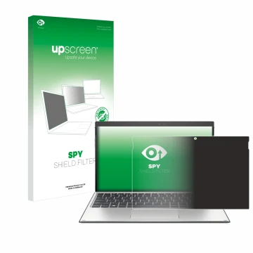 Parte frontale di una confezione del prodotto con il logo del marchio upscreen. Accanto è raffigurato il dispositivo HP Elite 