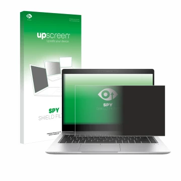 Parte frontale di una confezione del prodotto con il logo del marchio upscreen. Accanto è raffigurato il dispositivo HP EliteB