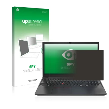 Parte frontale di una confezione del prodotto con il logo del marchio upscreen. Accanto è raffigurato il dispositivo Lenovo Th