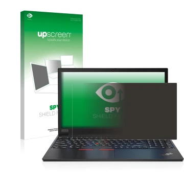 Parte frontale di una confezione del prodotto con il logo del marchio upscreen. Accanto è raffigurato il dispositivo Lenovo Th