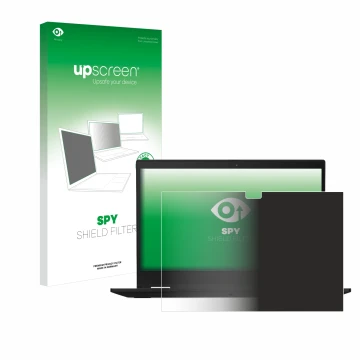 Parte frontale di una confezione del prodotto con il logo del marchio upscreen. Accanto è raffigurato il dispositivo Lenovo Th