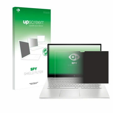 Parte frontale di una confezione del prodotto con il logo del marchio upscreen. Accanto è raffigurato il dispositivo HP Envy 1