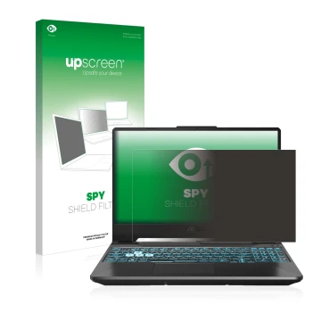 Parte frontale di una confezione del prodotto con il logo del marchio upscreen. Accanto è raffigurato il dispositivo ASUS TUF 