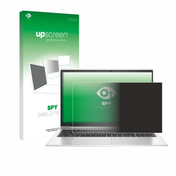 Parte frontale di una confezione del prodotto con il logo del marchio upscreen. Accanto è raffigurato il dispositivo HP EliteB