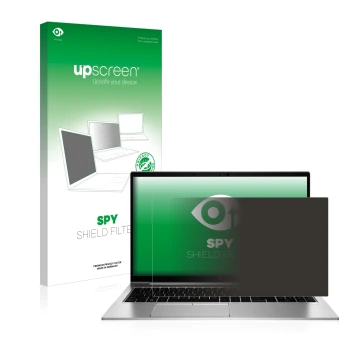 Parte frontale di una confezione del prodotto con il logo del marchio upscreen. Accanto è raffigurato il dispositivo HP EliteB
