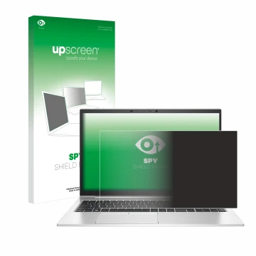 Parte frontale di una confezione del prodotto con il logo del marchio upscreen. Accanto è raffigurato il dispositivo HP EliteB