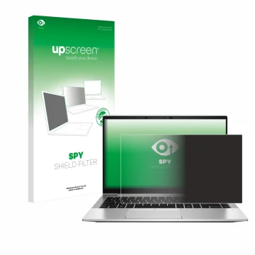 Parte frontale di una confezione del prodotto con il logo del marchio upscreen. Accanto è raffigurato il dispositivo HP EliteB
