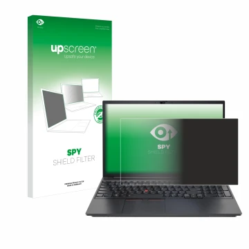 Parte frontale di una confezione del prodotto con il logo del marchio upscreen. Accanto è raffigurato il dispositivo Lenovo Th