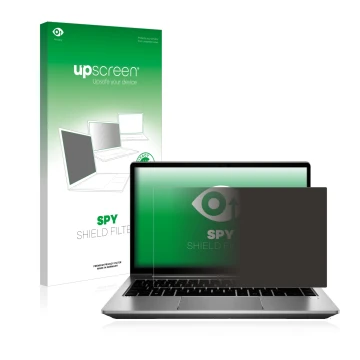 Parte frontale di una confezione del prodotto con il logo del marchio upscreen. Accanto è raffigurato il dispositivo HP ProBoo