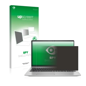 Parte frontale di una confezione del prodotto con il logo del marchio upscreen. Accanto è raffigurato il dispositivo HP ProBoo