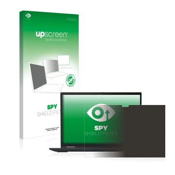 Parte frontale di una confezione del prodotto con il logo del marchio upscreen. Accanto è raffigurato il dispositivo Lenovo Th