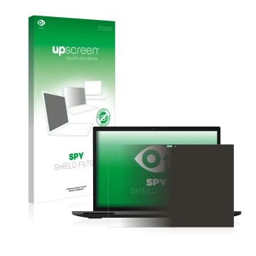 Parte frontale di una confezione del prodotto con il logo del marchio upscreen. Accanto è raffigurato il dispositivo Lenovo Th
