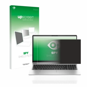 Parte frontale di una confezione del prodotto con il logo del marchio upscreen. Accanto è raffigurato il dispositivo HP ProBoo