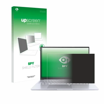 Parte frontale di una confezione del prodotto con il logo del marchio upscreen. Accanto è raffigurato il dispositivo ASUS Vivo