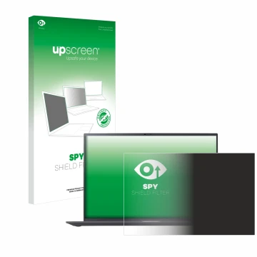 Parte frontale di una confezione del prodotto con il logo del marchio upscreen. Accanto è raffigurato il dispositivo LG gram 1
