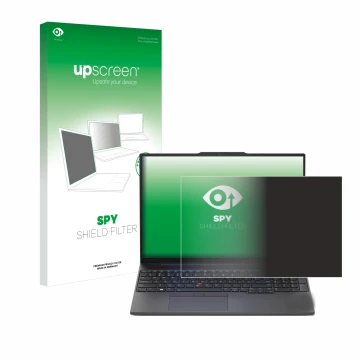 Parte frontale di una confezione del prodotto con il logo del marchio upscreen. Accanto è raffigurato il dispositivo Lenovo Th