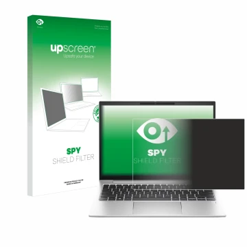 Parte frontale di una confezione del prodotto con il logo del marchio upscreen. Accanto è raffigurato il dispositivo HP EliteB