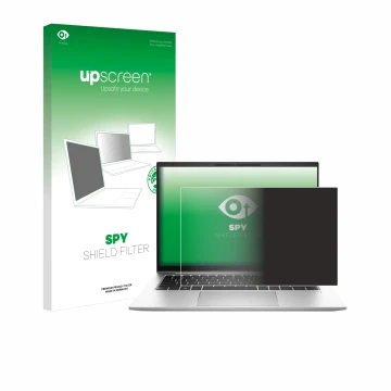 Parte frontale di una confezione del prodotto con il logo del marchio upscreen. Accanto è raffigurato il dispositivo HP EliteB