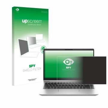 Parte frontale di una confezione del prodotto con il logo del marchio upscreen. Accanto è raffigurato il dispositivo HP ProBoo