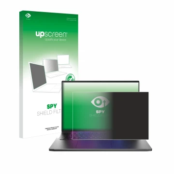 Parte frontale di una confezione del prodotto con il logo del marchio upscreen. Accanto è raffigurato il dispositivo Acer Swif