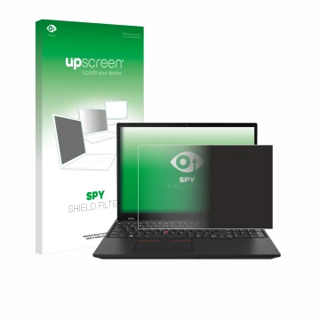 Parte frontale di una confezione del prodotto con il logo del marchio upscreen. Accanto è raffigurato il dispositivo Lenovo Th