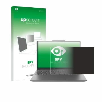 Parte frontale di una confezione del prodotto con il logo del marchio upscreen. Accanto è raffigurato il dispositivo Lenovo Yo