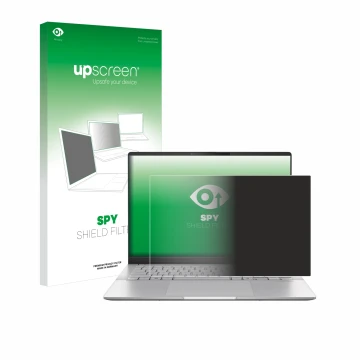 Parte frontale di una confezione del prodotto con il logo del marchio upscreen. Accanto è raffigurato il dispositivo ASUS Vivo