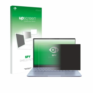Parte frontale di una confezione del prodotto con il logo del marchio upscreen. Accanto è raffigurato il dispositivo ASUS Vivo