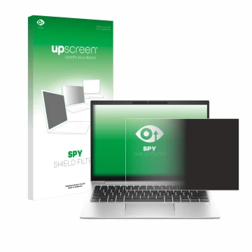 Parte frontale di una confezione del prodotto con il logo del marchio upscreen. Accanto è raffigurato il dispositivo HP EliteB