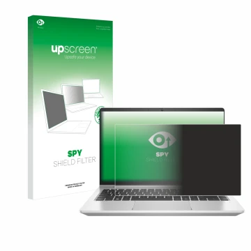 Parte frontale di una confezione del prodotto con il logo del marchio upscreen. Accanto è raffigurato il dispositivo HP ProBoo