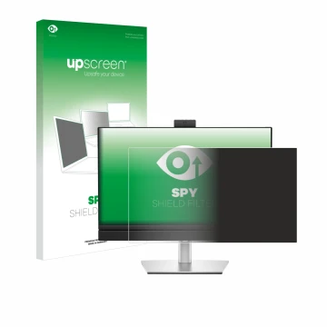 Parte frontale di una confezione del prodotto con il logo del marchio upscreen. Accanto è raffigurato il dispositivo Dell Pro 