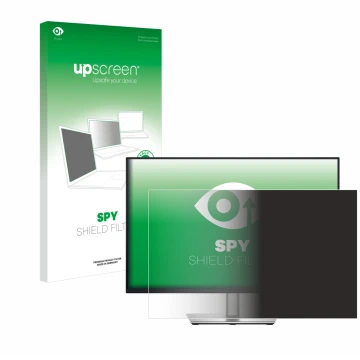 Parte frontale di una confezione del prodotto con il logo del marchio upscreen. Accanto è raffigurato il dispositivo Dell Pro 