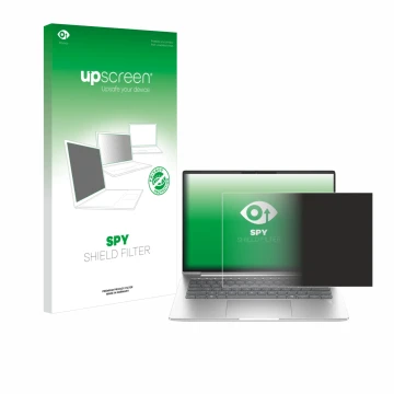 Parte frontale di una confezione del prodotto con il logo del marchio upscreen. Accanto è raffigurato il dispositivo HP EliteB
