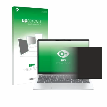 Parte frontale di una confezione del prodotto con il logo del marchio upscreen. Accanto è raffigurato il dispositivo HP OmniBo