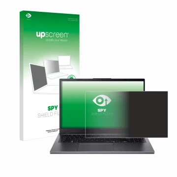Parte frontale di una confezione del prodotto con il logo del marchio upscreen. Accanto è raffigurato il dispositivo Acer Aspi