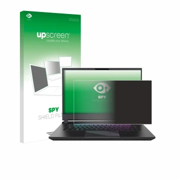 Parte frontale di una confezione del prodotto con il logo del marchio upscreen. Accanto è raffigurato il dispositivo Gigabyte 