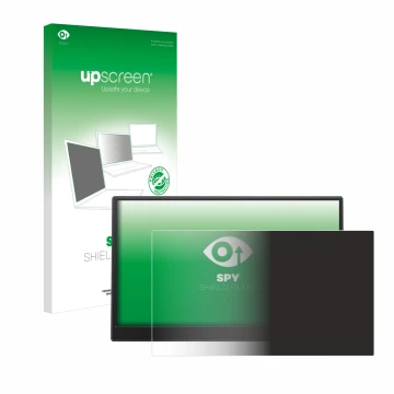 Parte frontale di una confezione del prodotto con il logo del marchio upscreen. Accanto è raffigurato il dispositivo Azeyou PM