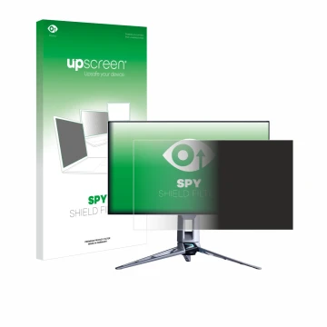 Parte frontale di una confezione del prodotto con il logo del marchio upscreen. Accanto è raffigurato il dispositivo ASUS ROG 