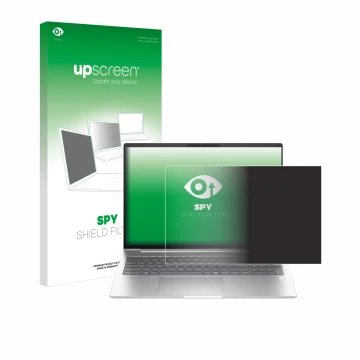 Parte frontale di una confezione del prodotto con il logo del marchio upscreen. Accanto è raffigurato il dispositivo HP EliteB