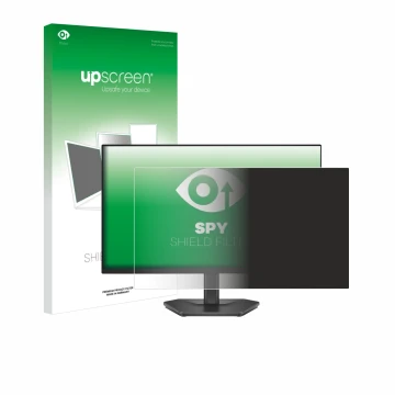 Parte frontale di una confezione del prodotto con il logo del marchio upscreen. Accanto è raffigurato il dispositivo Dell 24 S