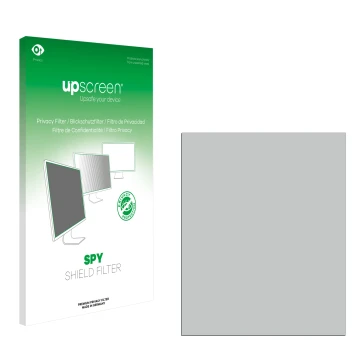 Parte frontale di una confezione del prodotto con il logo del marchio upscreen. Accanto si trova la protezione per lo schermo 
