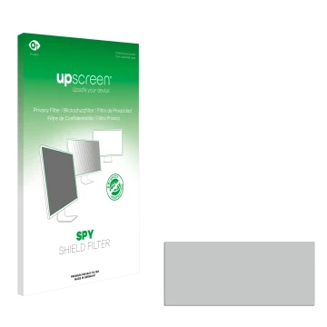 Parte frontale di una confezione del prodotto con il logo del marchio upscreen. Accanto si trova la protezione per lo schermo 