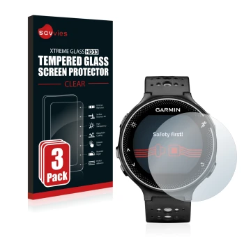 Parte frontale di una confezione del prodotto con il logo del marchio Savvies. Accanto è raffigurato il dispositivo Garmin For