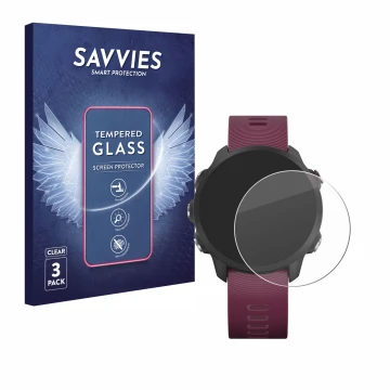 Parte frontale di una confezione del prodotto con il logo del marchio Savvies. Accanto è raffigurato il dispositivo Garmin For