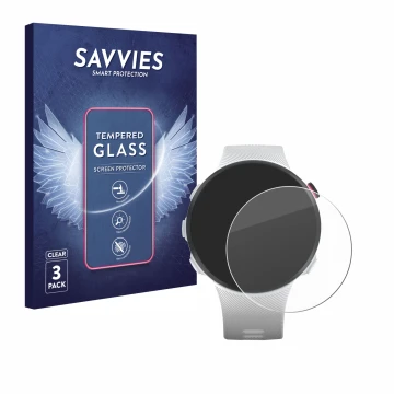 Parte frontale di una confezione del prodotto con il logo del marchio Savvies. Accanto è raffigurato il dispositivo Garmin For