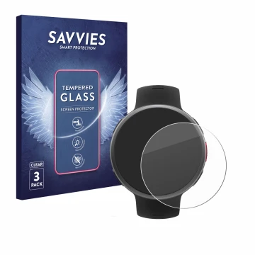 Parte frontale di una confezione del prodotto con il logo del marchio Savvies. Accanto è raffigurato il dispositivo Polar Vant