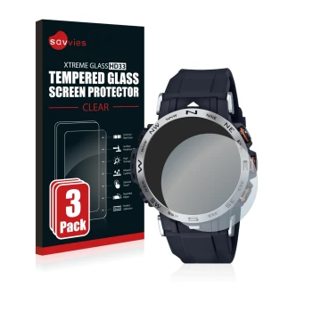 Parte frontale di una confezione del prodotto con il logo del marchio Savvies. Accanto è raffigurato il dispositivo Casio Pro 