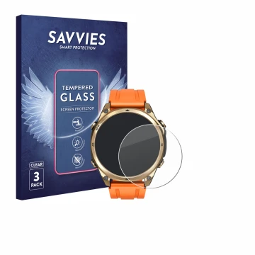 Parte frontale di una confezione del prodotto con il logo del marchio Savvies. Accanto è raffigurato il dispositivo Doogee Any